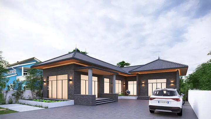 Nhà Cấp 4 Mái Nhật 4 Phòng Ngủ