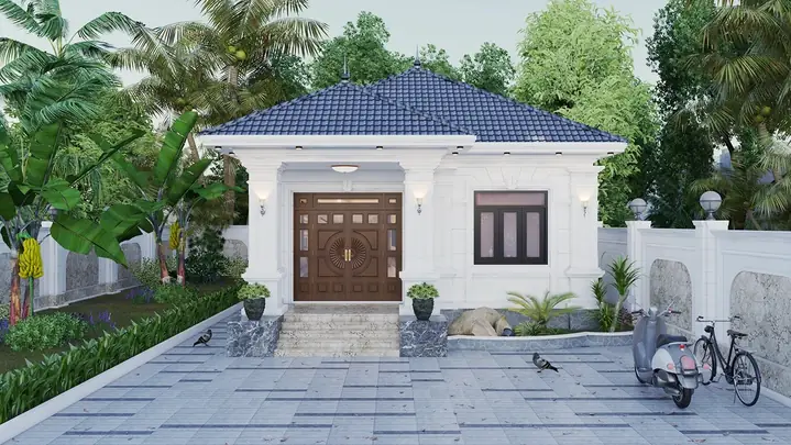 Nhà Cấp 4 Mái Nhật Có Sân Vườn