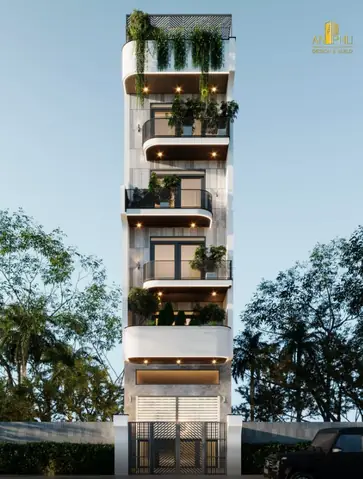 Thiết Kế Nhà 100m2 6 Tầng Hiện Đại Và Tiện Nghi
