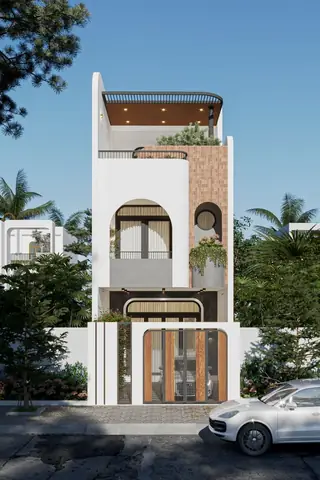 Thiết Kế Nhà 100m2 Mặt Tiền Ốp Đá Tự Nhiên