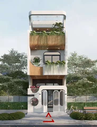 Thiết Kế Nhà 100m2 Mái Bằng Với Không Gian Sân Thượng