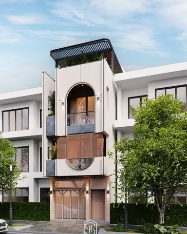 Thiết Kế Nhà 100m2 Mặt Tiền Lam Gỗ