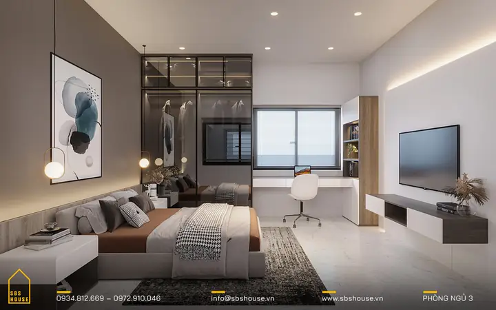 17. Mẫu Thiết Kế Nhà Phố 3 Tầng 4 Phòng Ngủ Có Gara Ô Tô