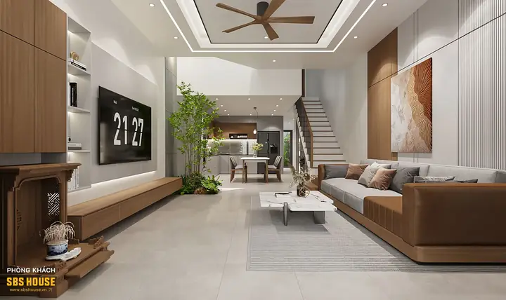 Mẫu Thiết Kế Nhà Đẹp 3 Tầng 4 Phòng Ngủ Thoáng Xanh