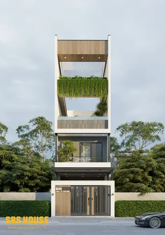 Nhà 3 Tầng 4 Phòng Ngủ Gam Màu Xanh Matcha Ấn Tượng