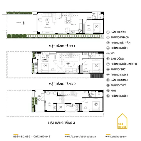 16. Mẫu Nhà 3 Tầng Đẹp 4 Phòng Ngủ Tiện Nghi