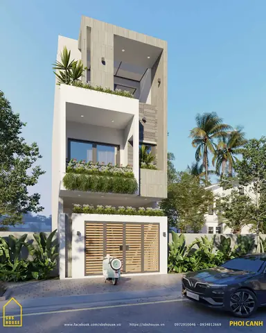 11. Mẫu Nhà 3 Tầng 4 Phòng Ngủ 5x15m