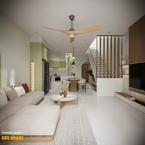 Nhà 3 Tầng 4 Phòng Ngủ Gam Màu Xanh Matcha Ấn Tượng