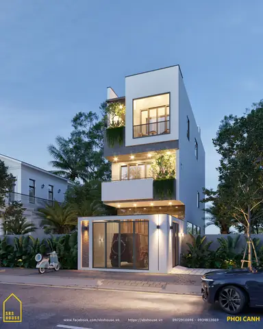 10. Mẫu Thiết Kế Nhà 3 Tầng 4 Phòng Ngủ 5x20m