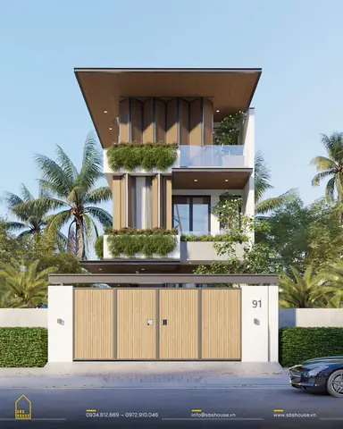 13. Mẫu Thiết Kế Nhà Biệt Thự 3 Tầng 4 Phòng Ngủ