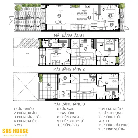 Mẫu Nhà 3 Tầng 4 Phòng Ngủ Tối Giản