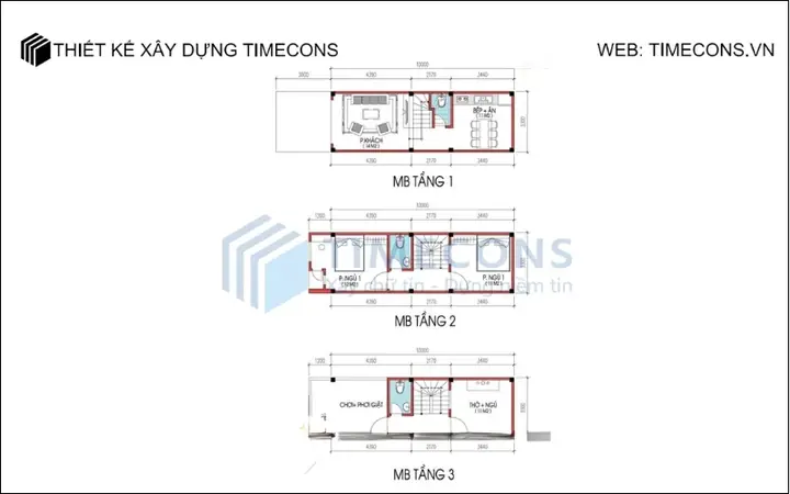 Bản Vẽ Nhà Phố 30m2 3 Tầng