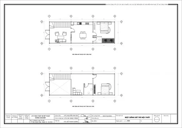 04 Phương Án Thiêt Kế Bố Trí Công Năng Nhà 5x15m Có Gác Lửng