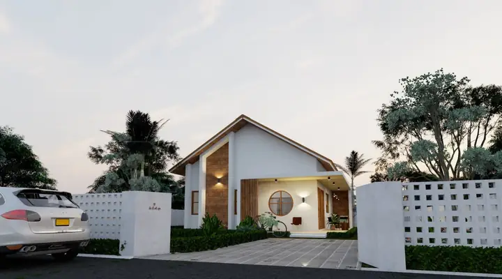 Phối Cảnh Của Mẫu Nhà Cấp 4 8x10m 2 Phòng Ngủ