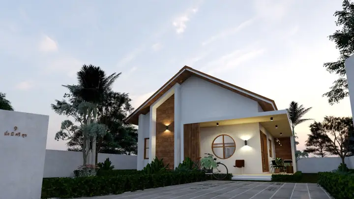 Phối Cảnh Của Mẫu Nhà Cấp 4 8x10m 2 Phòng Ngủ