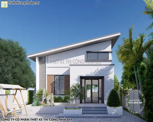 Mẫu Nhà Cấp 4 Diện Tích 5x16m Mái Lệch Độc Lạ