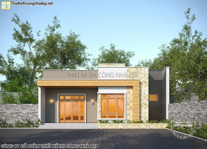 Mẫu Nhà Cấp 4 Diện Tích 5x16m Mái Bằng Hiện Đại