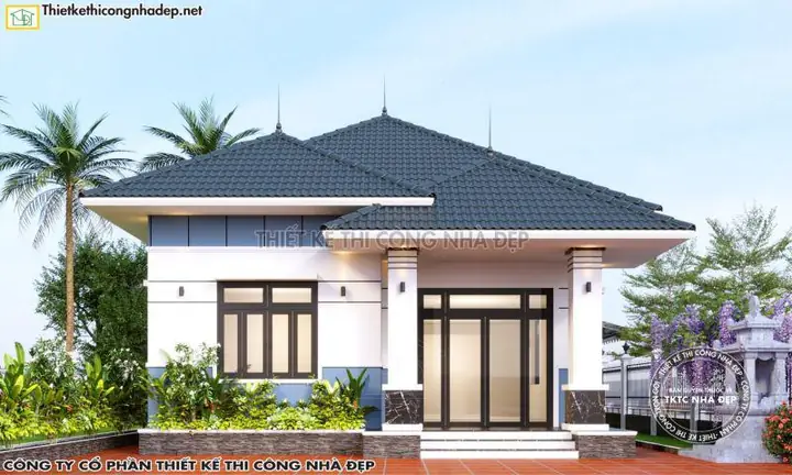 Mẫu Thiết Kế Nhà Cấp 4 Diện Tích 5x16m Mái Nhật