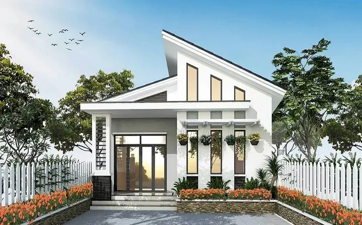 Mẫu Nhà Cấp 4 Đẹp Mái Lệch