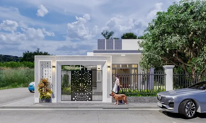 Mẫu Nhà Cấp 4 Mái Thái 8x12m