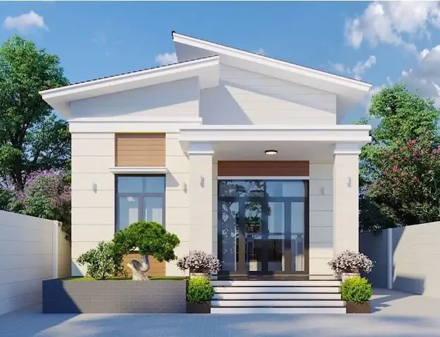 Mẫu Nhà Cấp 4 Đẹp Mái Lệch