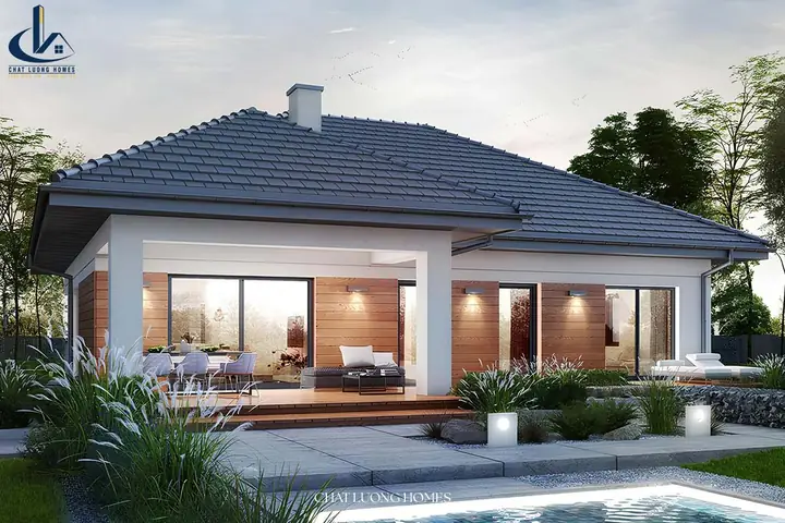 Mẫu Nhà Cấp 4 Có Hồ Bơi