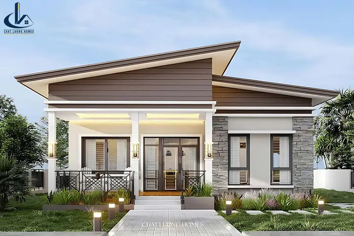 Mẫu Nhà Đẹp Cấp 4 Mái Lệch