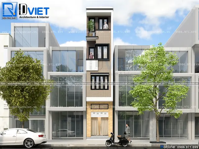 Thiết Kế Nhà Ống Lệch Tầng Hiện Đại 4 Tầng 3x12m Tại Hà Nội (2)