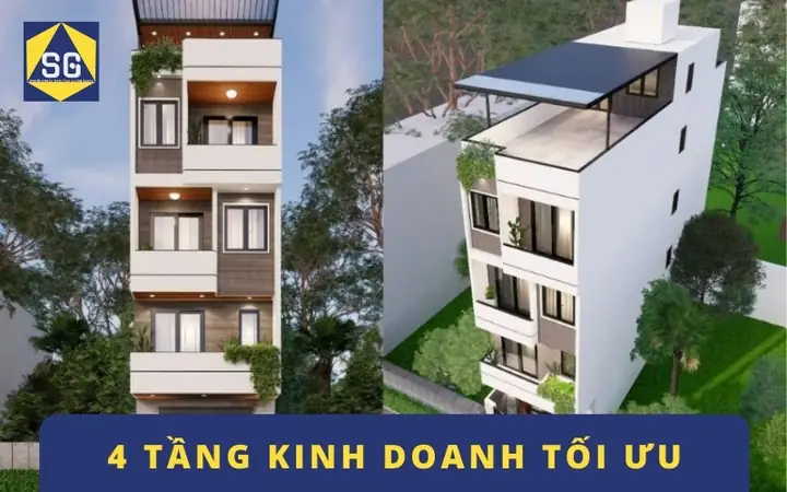 Thiết Kế Nhà Ngang 9m Dài 10m 4 Tầng Kết Hợp Kinh Doanh Tối Ưu Thiết Kế Nhà Ngang 9m Dài 10m 4 Tầng Kết Hợp Kinh Doanh Tối Ưu