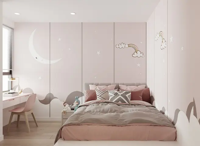 Nội Thất Phòng Ngủ Bé Gái Căn Hộ 80m2 3 Phòng Ngủ Nội Thất Phòng Ngủ Bé Gái Căn Hộ 80m2 3 Phòng Ngủ