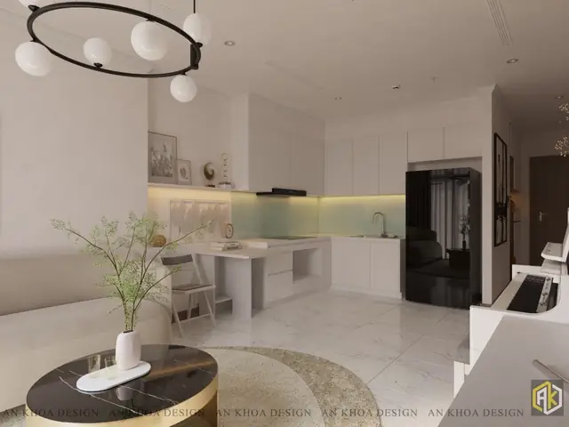 Thiết Kế Nội Thất Chung Cư 77m2 1 Phòng Ngủ Mang Đậm Chất Nghệ Thuật