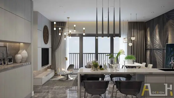 Thiết Kế Nội Thất Chung Cư 77m2 3 Phòng Ngủ Hiện Đại