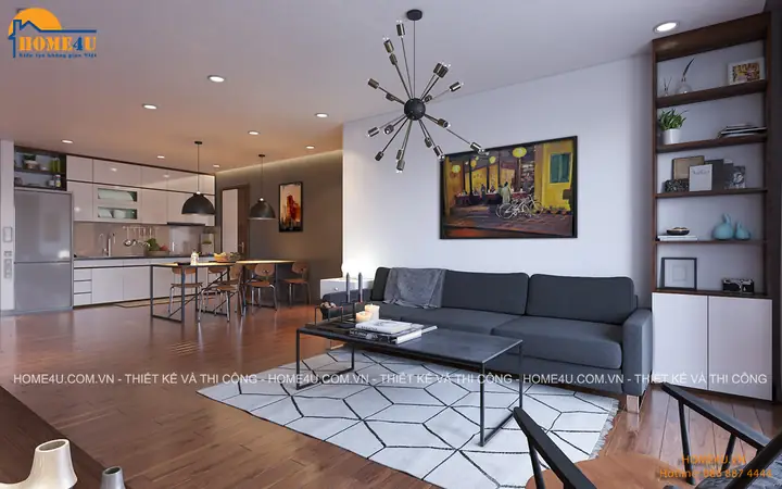 Mẫu Thiết Kế Nội Thất Chung Cư Goldmark City Căn 2 Ngủ Chị Hồng - Ntcc2069 3