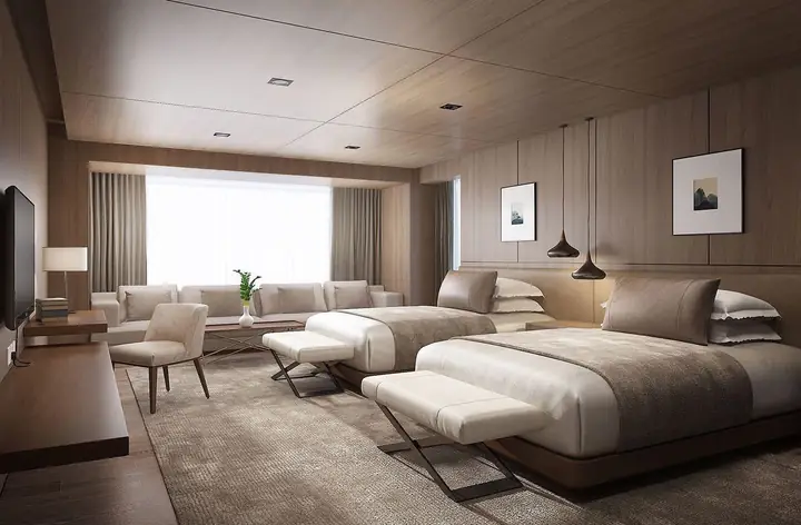 Thiết Kế Nội Thất Phòng 2 Giường Đơn