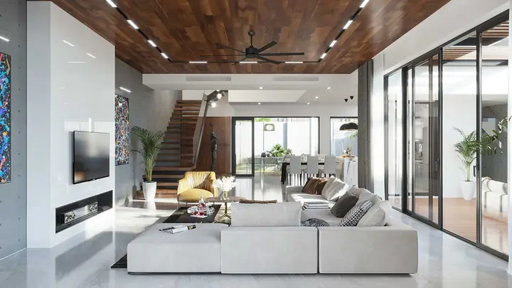 Mẫu Thiết Kế Nội Thất Phòng Khách Biệt Thự Hiện Đại