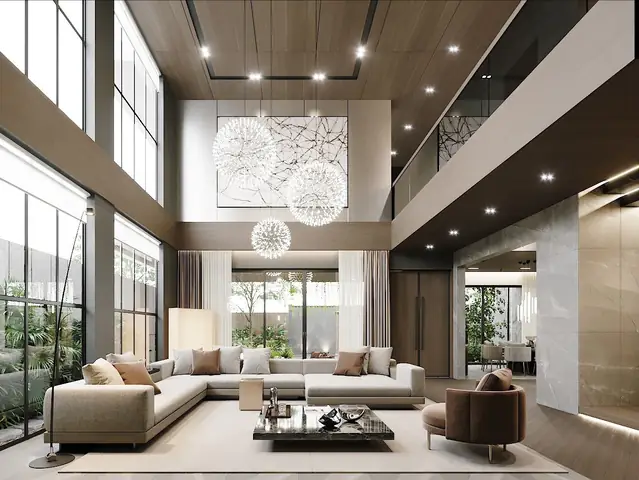 Mẫu Thiết Kế Phòng Khách Biệt Thự Sân Vườn