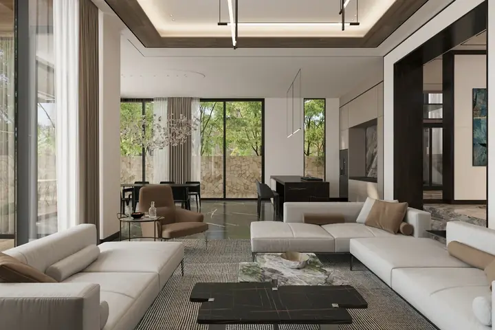 Mẫu Thiết Kế Phòng Khách Biệt Thự Sân Vườn