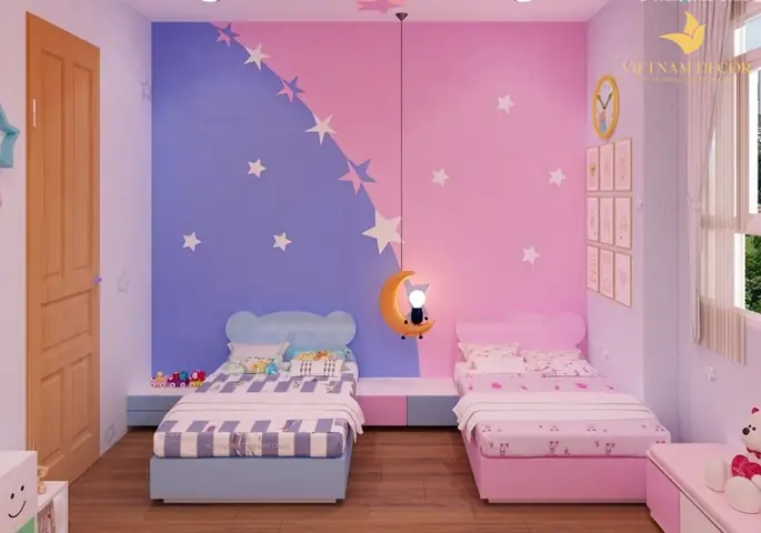 Mẫu Thiết Kế Phòng Ngủ Đôi Cho Bé Trai Và Bé Gái