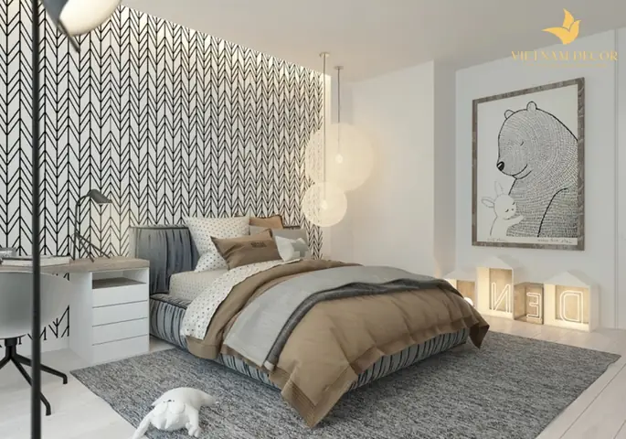 Mẫu Thiết Kế Nội Thất Phòng Ngủ Bé Trai Hiện Đại