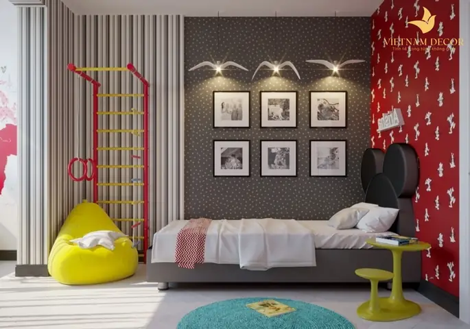 Mẫu Thiết Kế Nội Thất Phòng Ngủ Bé Trai Hiện Đại