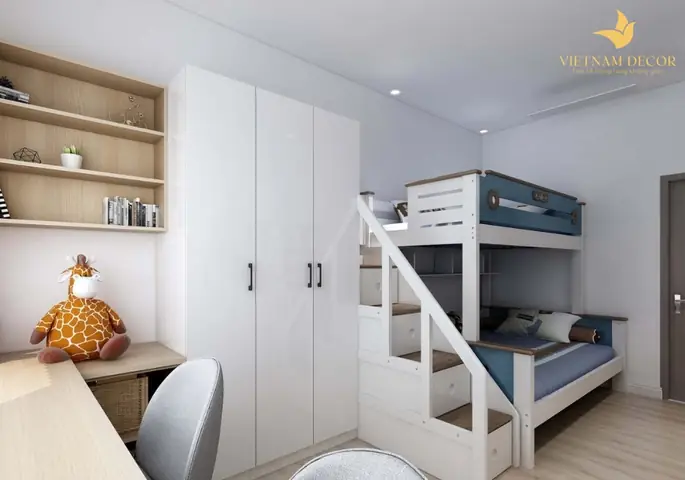 Mẫu Thiết Kế Phòng Ngủ Trẻ Em 2 Tầng