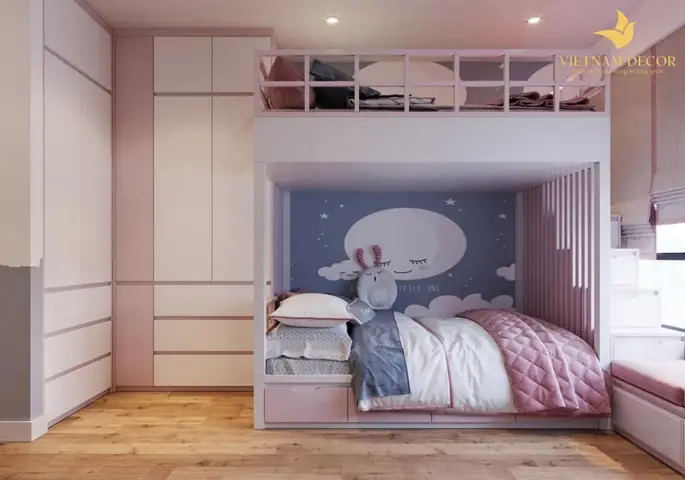 Mẫu Thiết Kế Phòng Ngủ Trẻ Em 2 Tầng