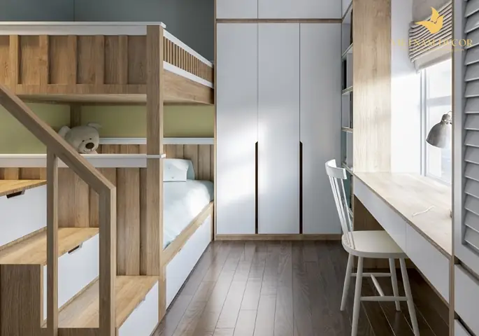 Mẫu Thiết Kế Phòng Ngủ Trẻ Em 2 Tầng