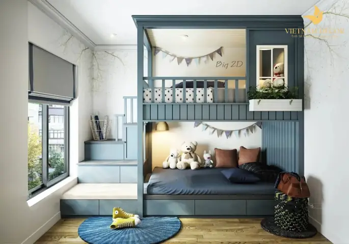 Mẫu Thiết Kế Nội Thất Phòng Ngủ Cho Bé Trai Đơn Giản