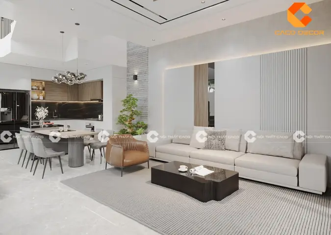 Mẫu Thiết Kế Phòng Khách Liền Bếp 50m2 Đẹp, Sang Trọng Mẫu Thiết Kế Phòng Khách Liền Bếp 50m2 Đẹp, Sang Trọng