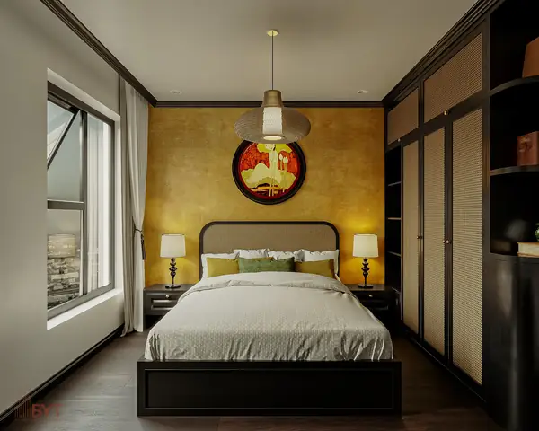 Thiết Kế Phòng Ngủ 21m2 Phong Cách Indochine