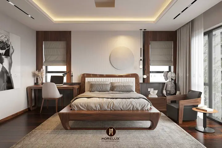 Thiết Kế Nội Thất Phòng Ngủ Gỗ Óc Chó