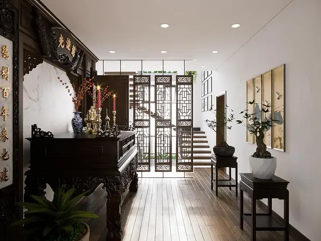 Thiết Kế Phòng Thờ Ở Tầng Trệt Nhà Ống