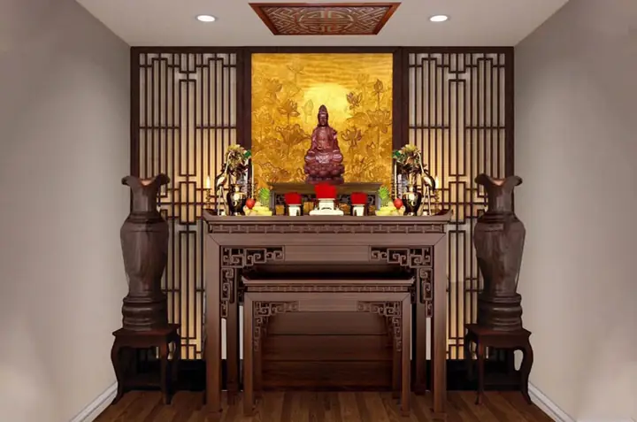 Bố Trí Phòng Thờ Nhà Ống Riêng Biệt