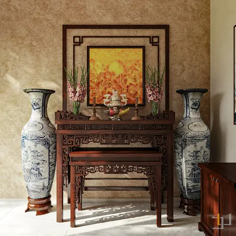 Mẫu Thiết Kế Phòng Thờ Nhà Ống Tân Cổ Điển